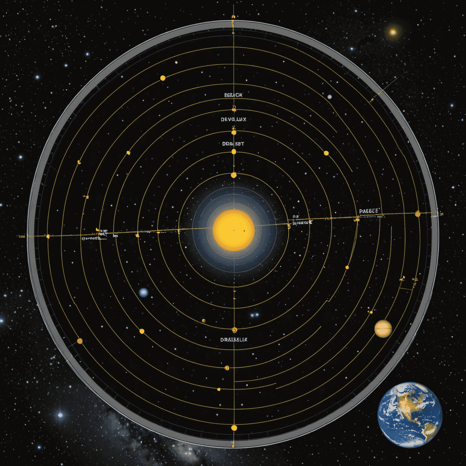 A diagram showing the concept of parallax and how a parsec is measured, with stars and Earth's orbit around the Sun